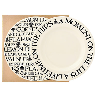 Emma Bridgewater Black Toast Plate, Set of 2, Black/White, Dia.16.5cm Emma Bridgewater Black Toast Plate, Set of 2, Black/White, Dia.16.5cm